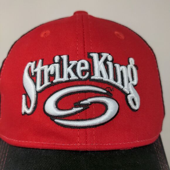 Strike King Fishing Lure Strapback Hat Red Black OSFM Embroidered Logo - Picture 4 of 12